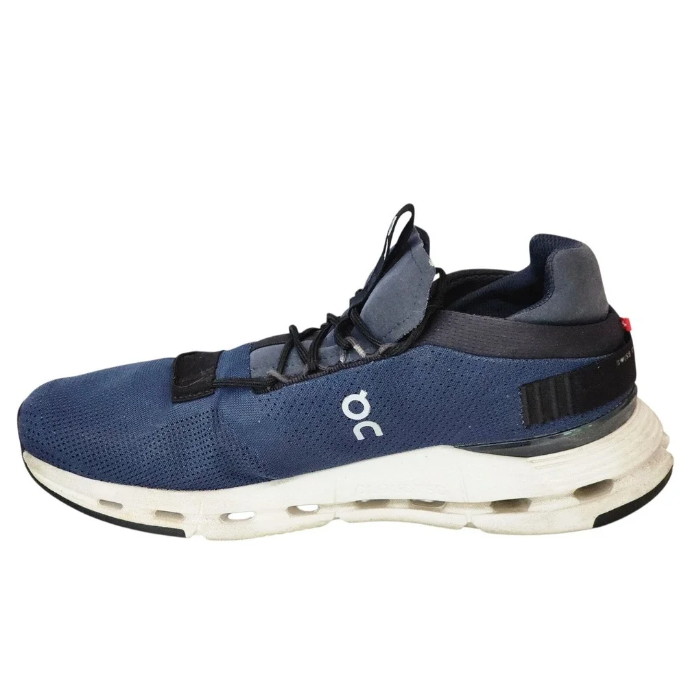 On Cloudnova Mens 9.5 Navy Blue Black Running Shoes Sneakers 26.99117